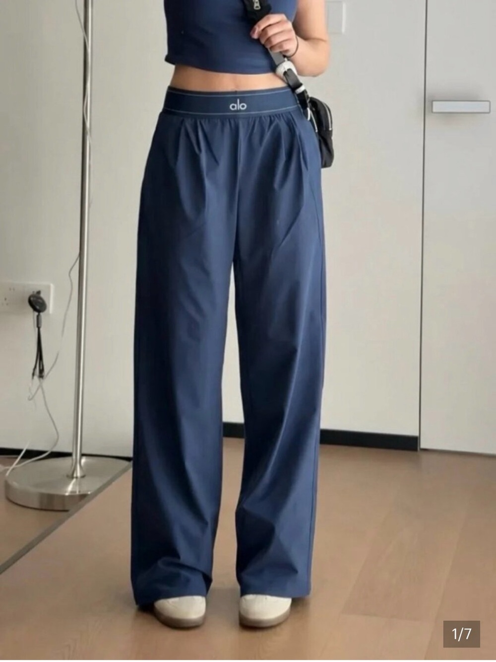 Alo Wide Leg Navy Trouser  Pants